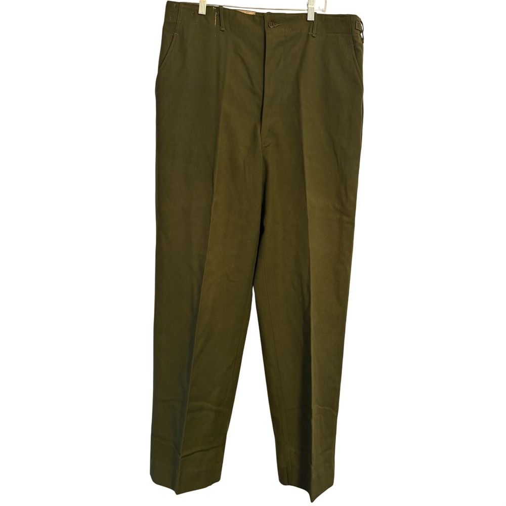 Vintage 50s M1951 Wool Field Pants US Army Military OG-108 Large Long 36-38